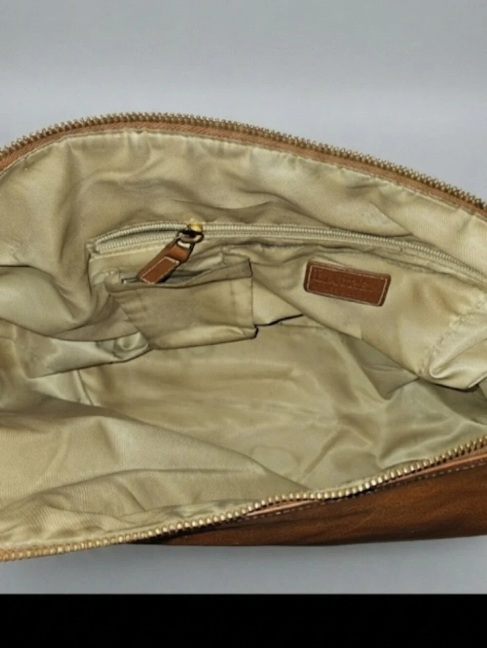 Vintage Lauren Ralph Lauren Leather Hobo Shoulder Bag British Tan Leather Medium